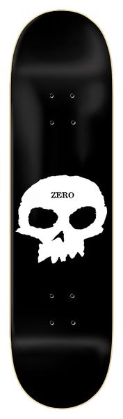 ZERO DECK SINGLE SKULL BLACK WHITE 8.75